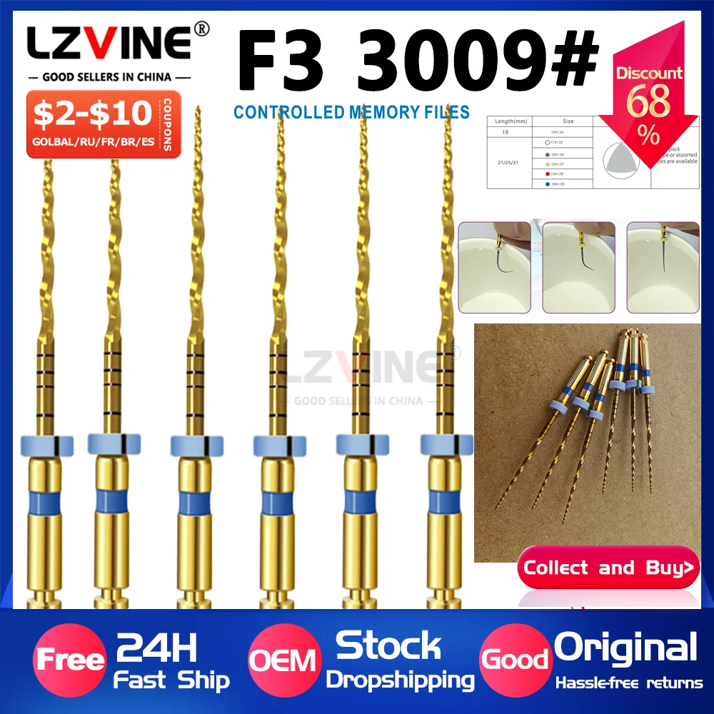 

Стоматологические файлы корня каналов с тепловой активацией SX-F3, 25 мм, использование двигателя F3 F4, эндодонтические наконечники из никель-титанового сплава, супер 25 мм, золотая игла