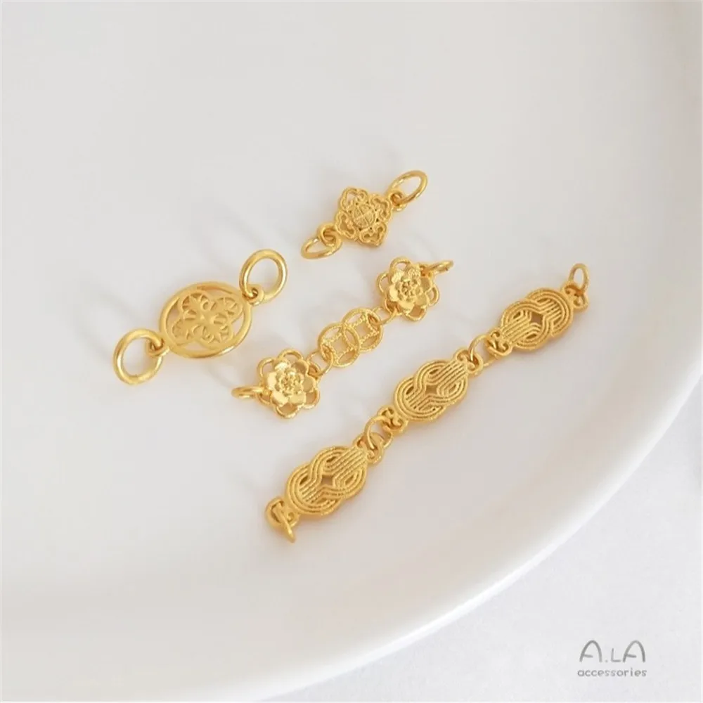 Vietnamese Sand Gold Double Hanging Chain Connection Buckle Accessories Handmade Diy Fulu Bracelet Jewelry Material