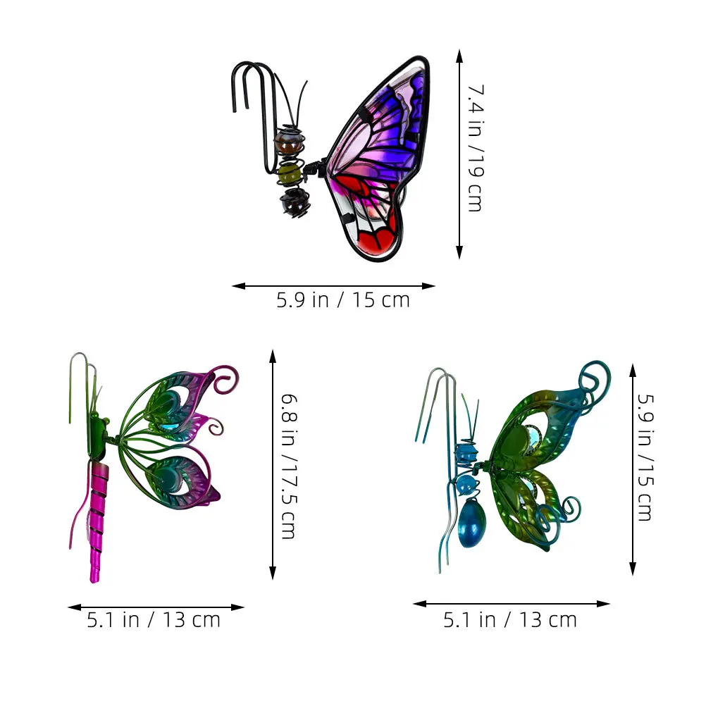 1 set 1 set vlinder libel bloempot hanger decor ijzeren plantenpot ornament tuindecoratie landschap miniatuur plantenbak