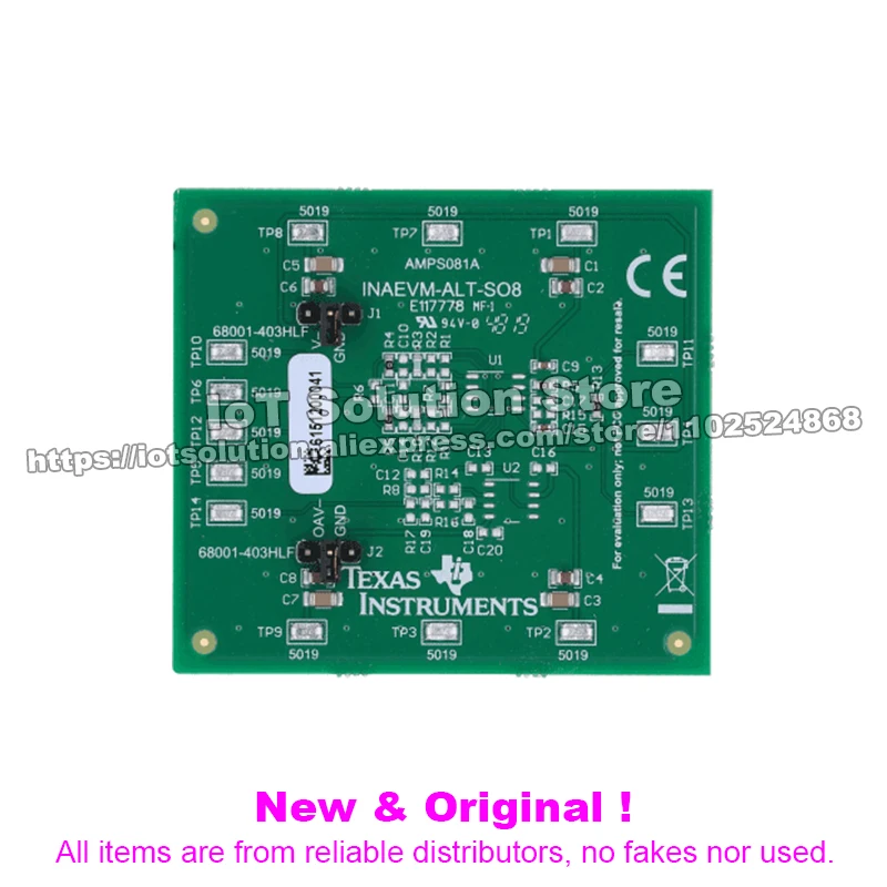 INAEVM-ALT-SO8 Evaluation module for instrumentation amplifiers with alternate pinout in SO-8 (D) package