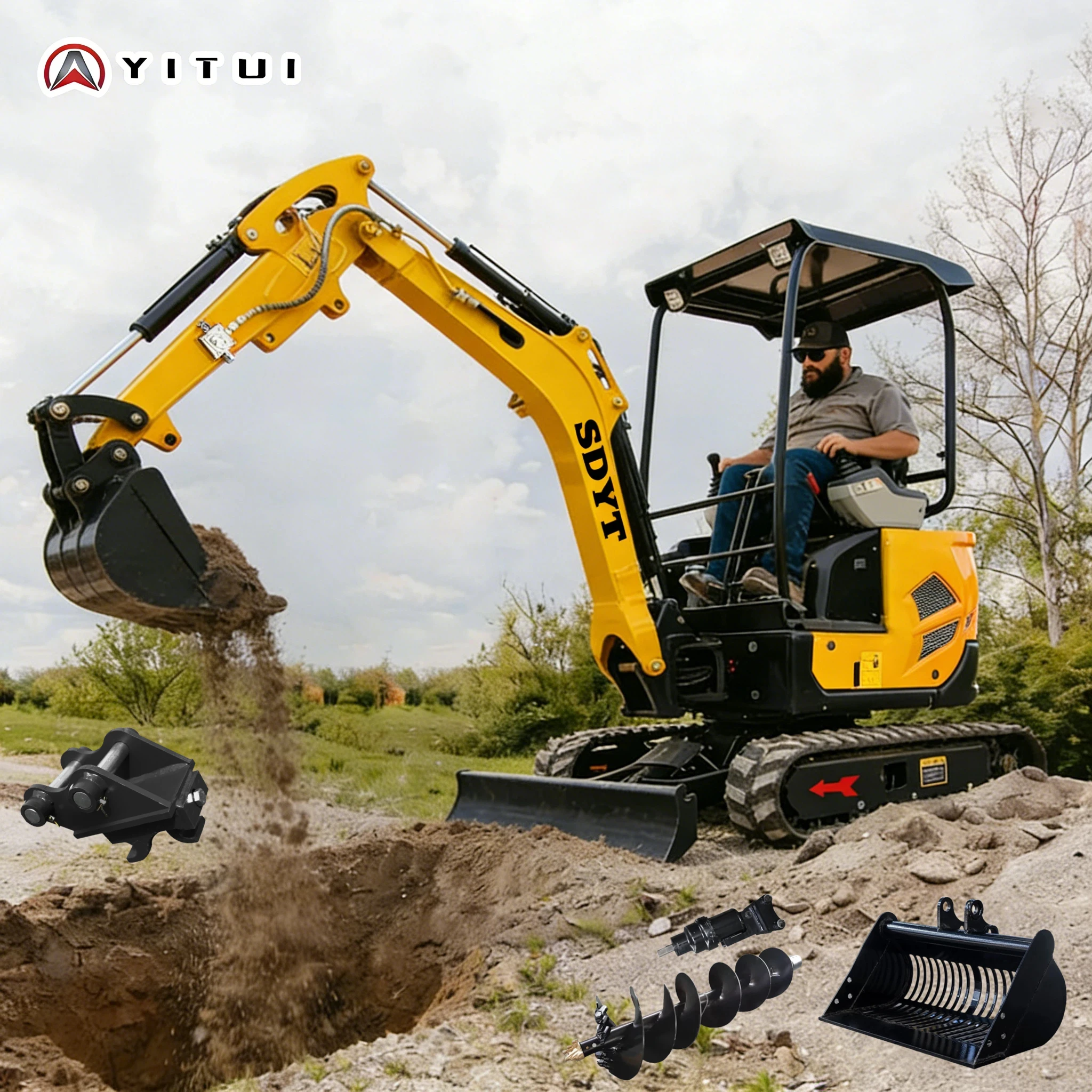 

2026 Factory Direct Multifunctional 2.0 Ton Epa Euro 5 Mini Excavator Warranty Home Small Excavator Support Customized
