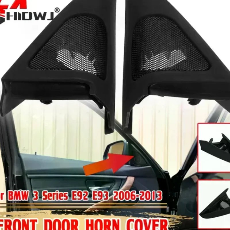 For  3 Series E92 E93 2006-2013 Pair Car Front Door Speaker Audio Cover Horn Tweeter Loudspeaker Cover Trim 51337184197
