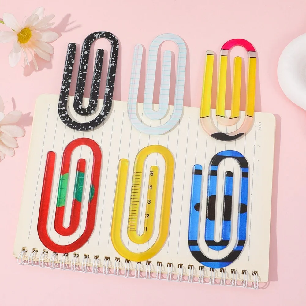 1pc Creative Paperclip Bookmark Six Colors Reading Marks and File Fixed Interesting Stationery Office Decoration Gift Stationery