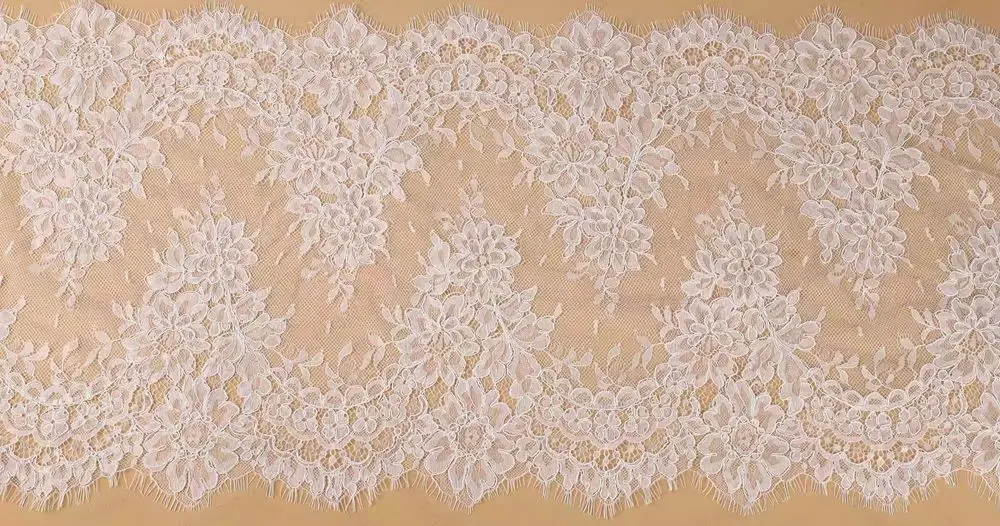 French high-end car bone lace fabric wedding dress veil clothing fabric accessories 38cm