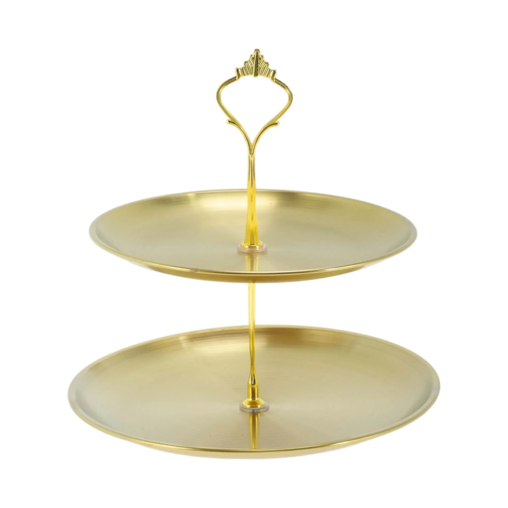 

2 Tier Dessert Cupcake Stand Holder Cake Tower Gold Tone