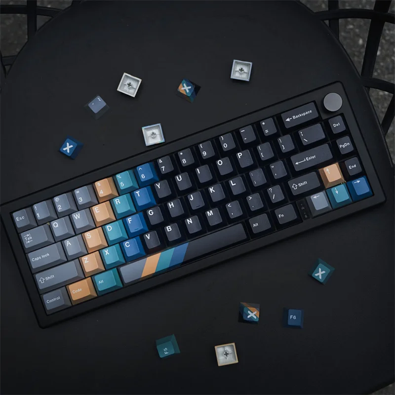 คีย์บอร์ด PBT ไล่ระดับสีแบบกำหนดเองได้129คีย์2.25U 2.75U 7U Spacebar Alice 80 Pro