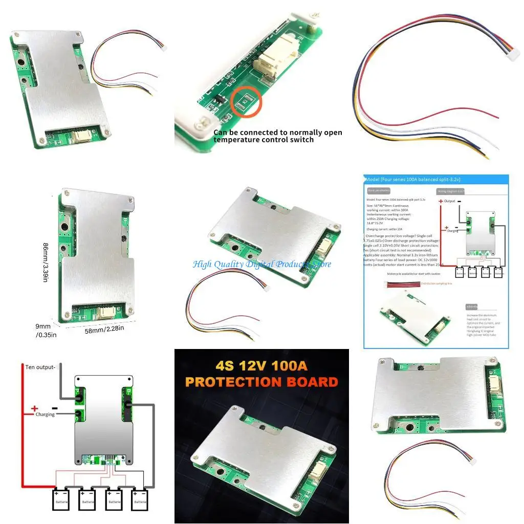 

U2JE 4S 12V 100A Lithium Batteries Protections Board With Real Time Battery Monitor