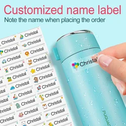 Customize Name Tag Sticker Waterproof Personalized Label for Children bottle School Office Stationery Variety of Shape And Color