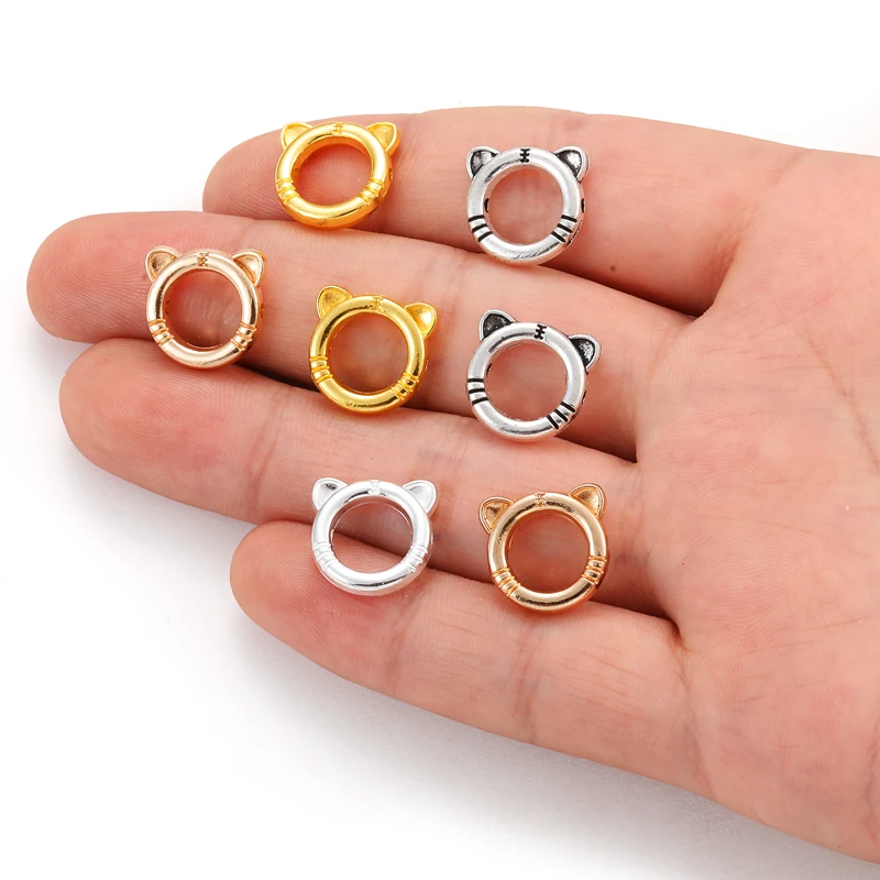 

10 шт., 9 мм, круглая рамка с тигром, завернутая бусинами, соединительные кольца, прокладки, серебристая крышка для бисера с отверстием, браслет «сделай сам» для изготовления ювелирных изделий