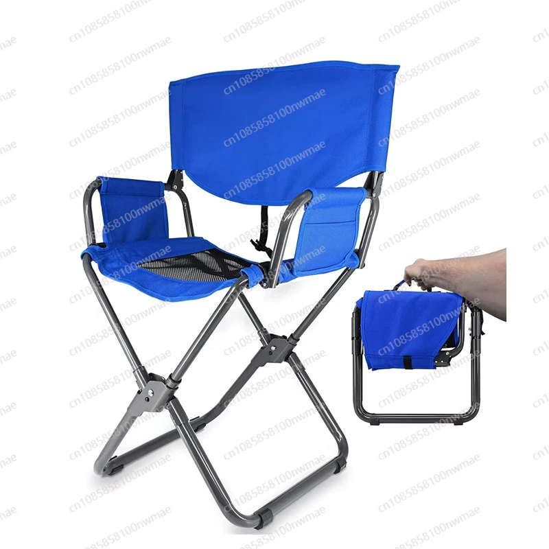 Heavy‑Duty Oversized Folding Camping Director Chair, Portable Outdoor Beach Fishing Chair With Large Capacity Load‑Bearing