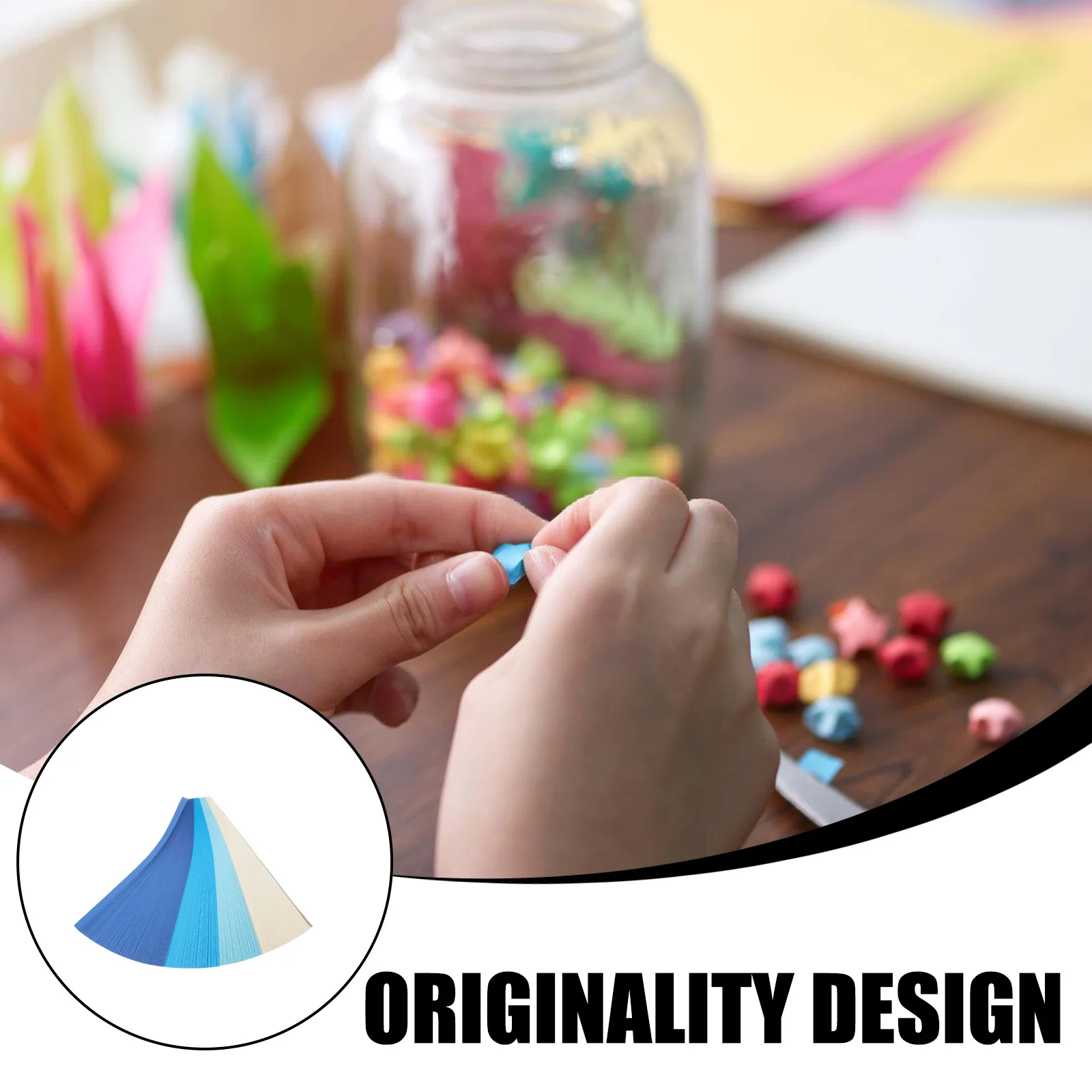 1080Pcs Paper Stars Origami Star Strips Fun Folding Activity for Teens Children Handmade Craft Bonding Game