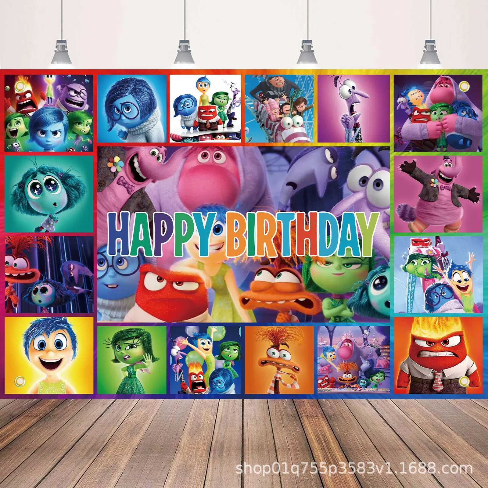 New Inside Out 2 Background Cloth Inside Out 2 Theme Birthday Party Background Cloth Party Decoration Party Decoration 100x150cm