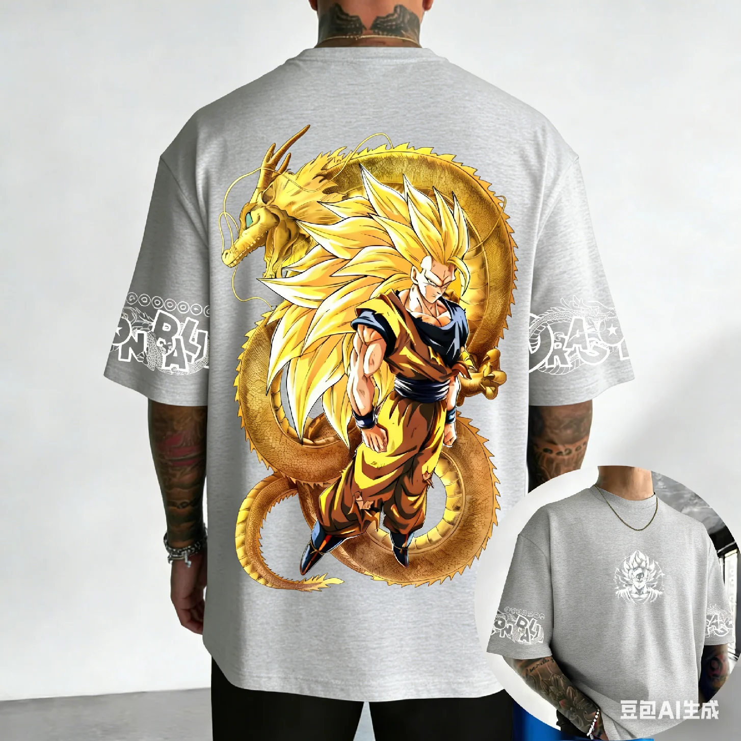 2026 New Hot Summer Dragon Ball Anime Cotton T-shirt Summer New Super Saiyan 3 Printed Men's and Women's Hip Hop Oversized Top