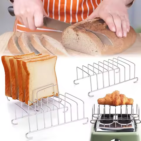 Toast Stand Grid Rectangle Bread Rack Stainless Steel Tool Bread Rack Portable Baking Rack Air Fryer Accessories