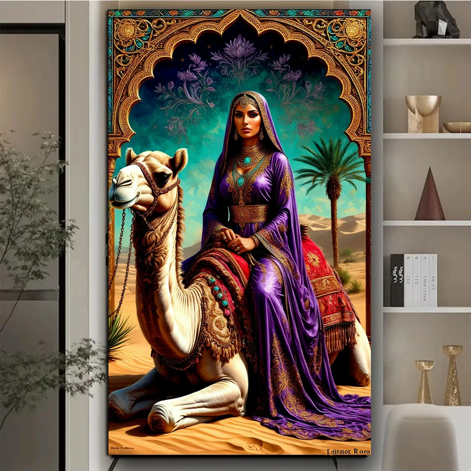 Egyptian Queen Horse Camel Desert Large Embroidery Diamond Mosaic 5D DIY Diamond Painting Square Round Rhinestone Cross Stitch view 2