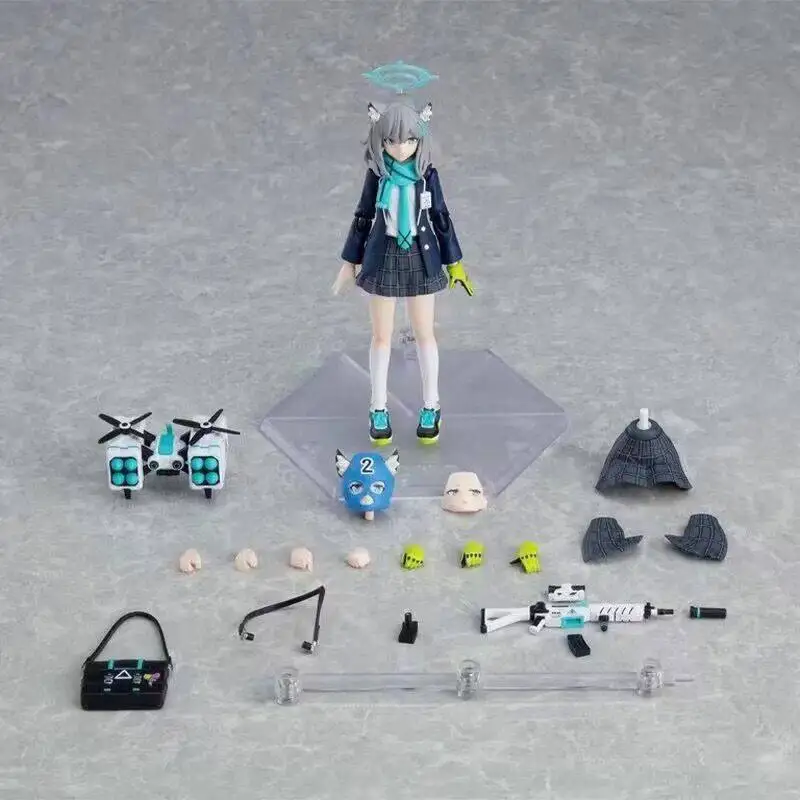 Figma 567 Blue Archive Shiroko Sunaookami Artikulierte Actionfigur Sammlermodell Desktop-Ornament für erwachsene Anime-Sammler