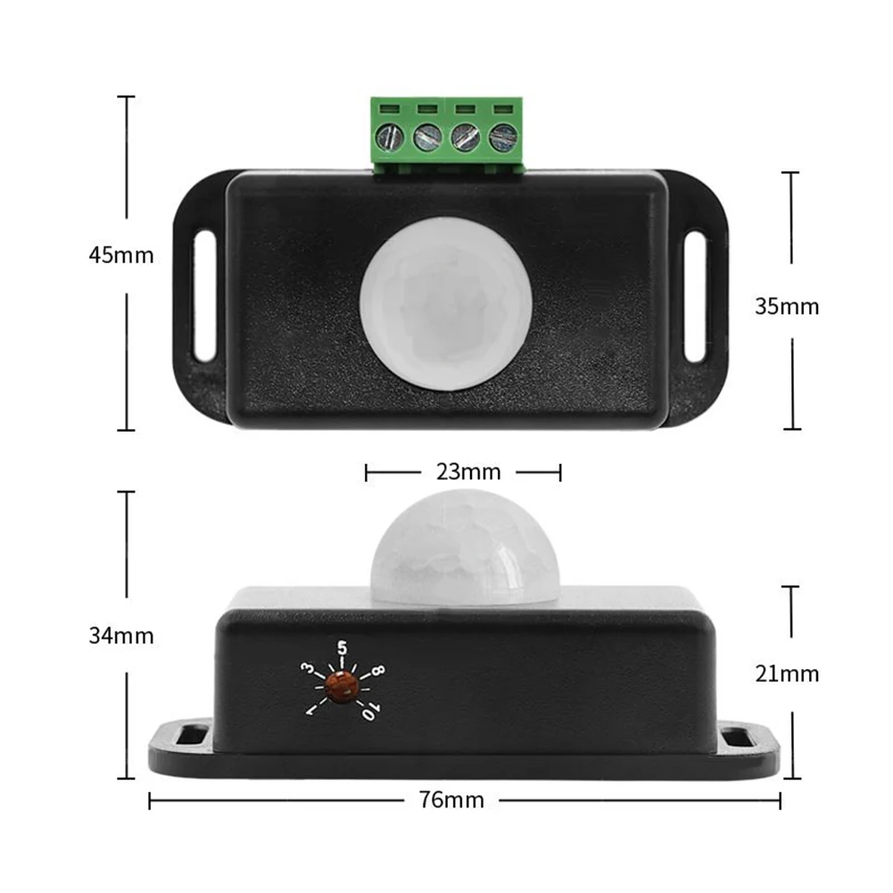 DC 12V 24V 8A PIR Motion Sensor Infrared Detector Switch For LED Light Strip Bulb Lamp Automatic Control Home Security System