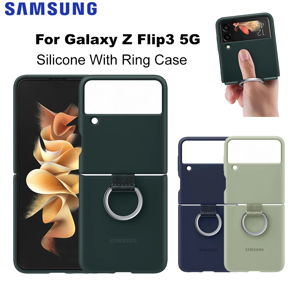 

Original Samsung Galaxy Z Flip3 5G Silicone With Ring Case EF-PF711 Ring Silicone Phone Case Shockproof for Galaxy Z Flip3 5G