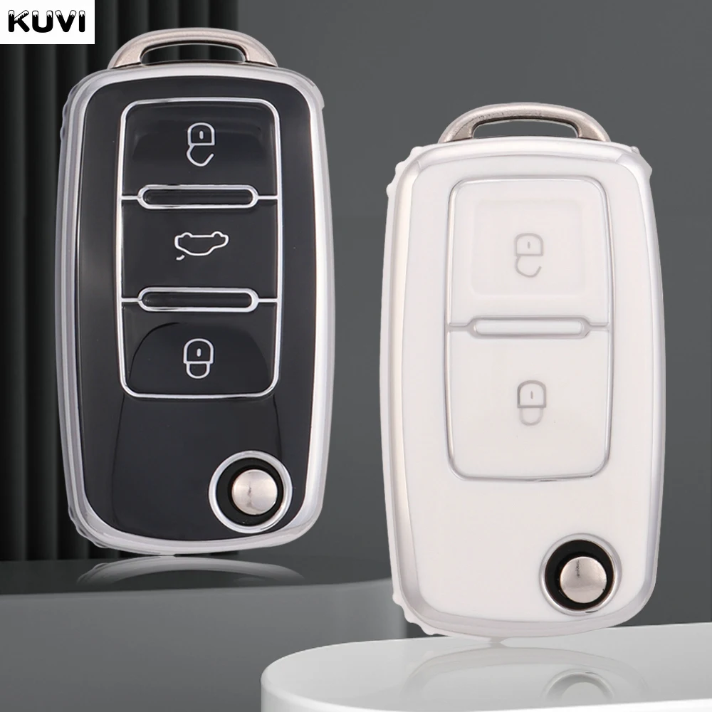 2 3 Tasten TPU Shell Fob Für VW Volkswagen MK4 Bora Golf 4 5 6 Jetta Passat Polo Bora Touran Skoda Sitz Auto Schlüssel Fall Abdeckung