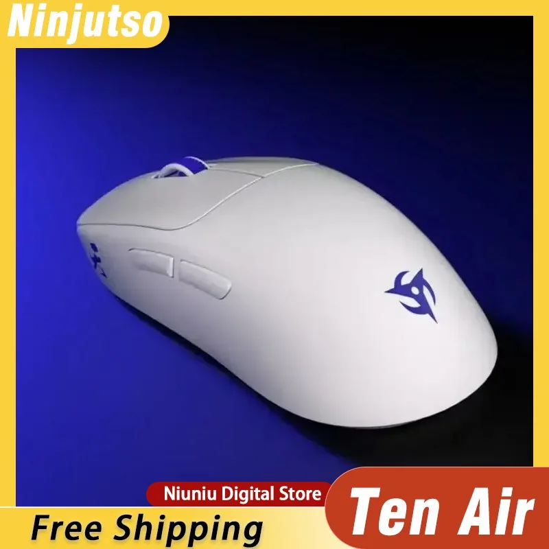 

NINJUTSO TEN AIR Wireless Mouse 2.4GHz Nonporous Lightweight Gaming Esports Mouse Office Low Latency White Simple Gift In Stock