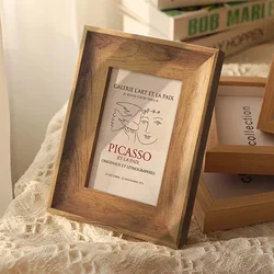 Wooden Photo Frame 5/6/7/8/10 Inch A4 Size Wood Photograph for Family Lovers Display Personalize Picture Festival Decoration