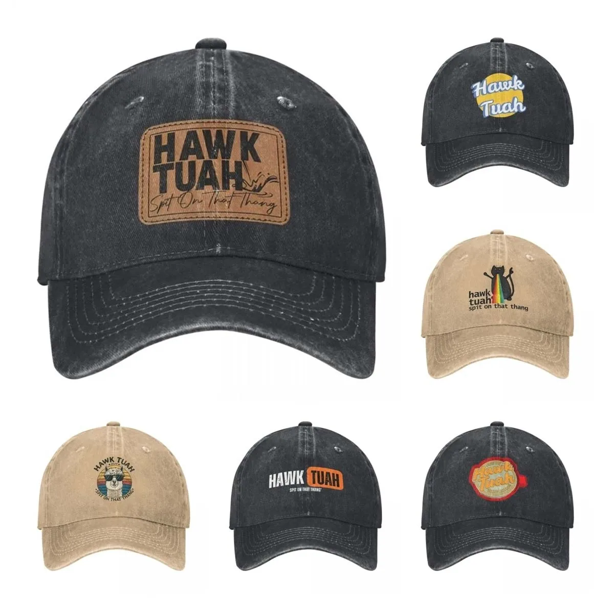 Hawk Tuah Spit On That Thang 24 Baseball Caps Retro Distressed Denim Funny Snapback Hat Men Women Outdoor Activities Caps Hat