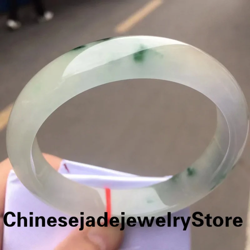 

Fine Jewelry Myanmar Jade Ice Waxy Perfect Bangle Grade A Pure Natural Original Ecological Copywriting Bracelet Accessorie Gift