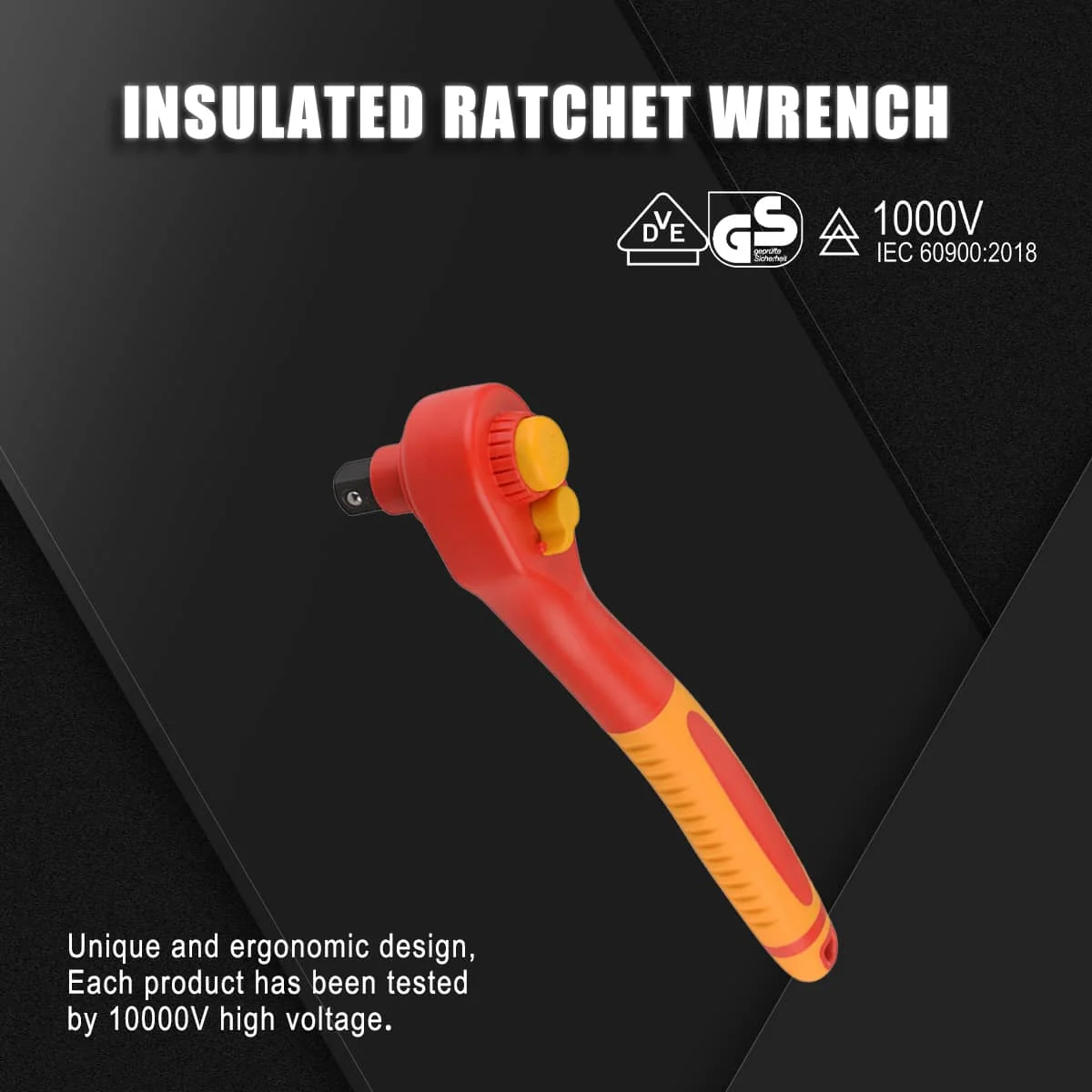 SFREYA S640 Insulated Ratchet Wrench,1000V Safety Insulation,Sizes 1/4