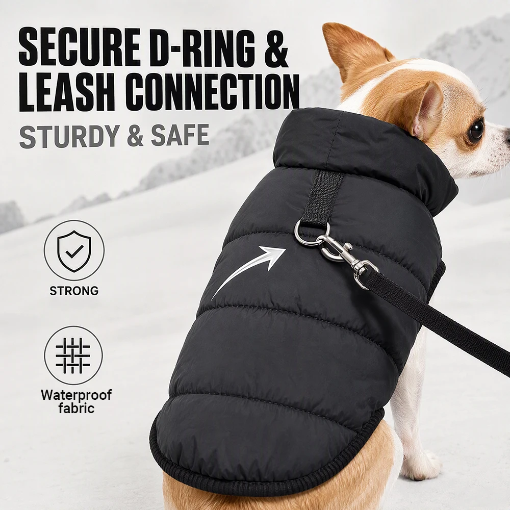 Wasserdichter Hunde-Wintermantel, Warme Fleece-Gefütterte Haustierjacke, Leichte Welpenkleidung, Kälteschutzkleidung für Dackel und Kleine Hunde – Detail 16