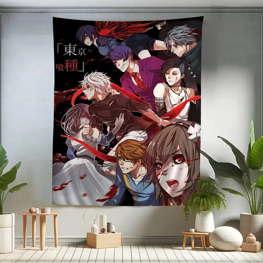 Classic Anime T_Tokyo G-Ghoul Magazines Colorful Tapestry Wall Hanging Bohemian Wall Tapestries Mandala Wall Hanging Sheets