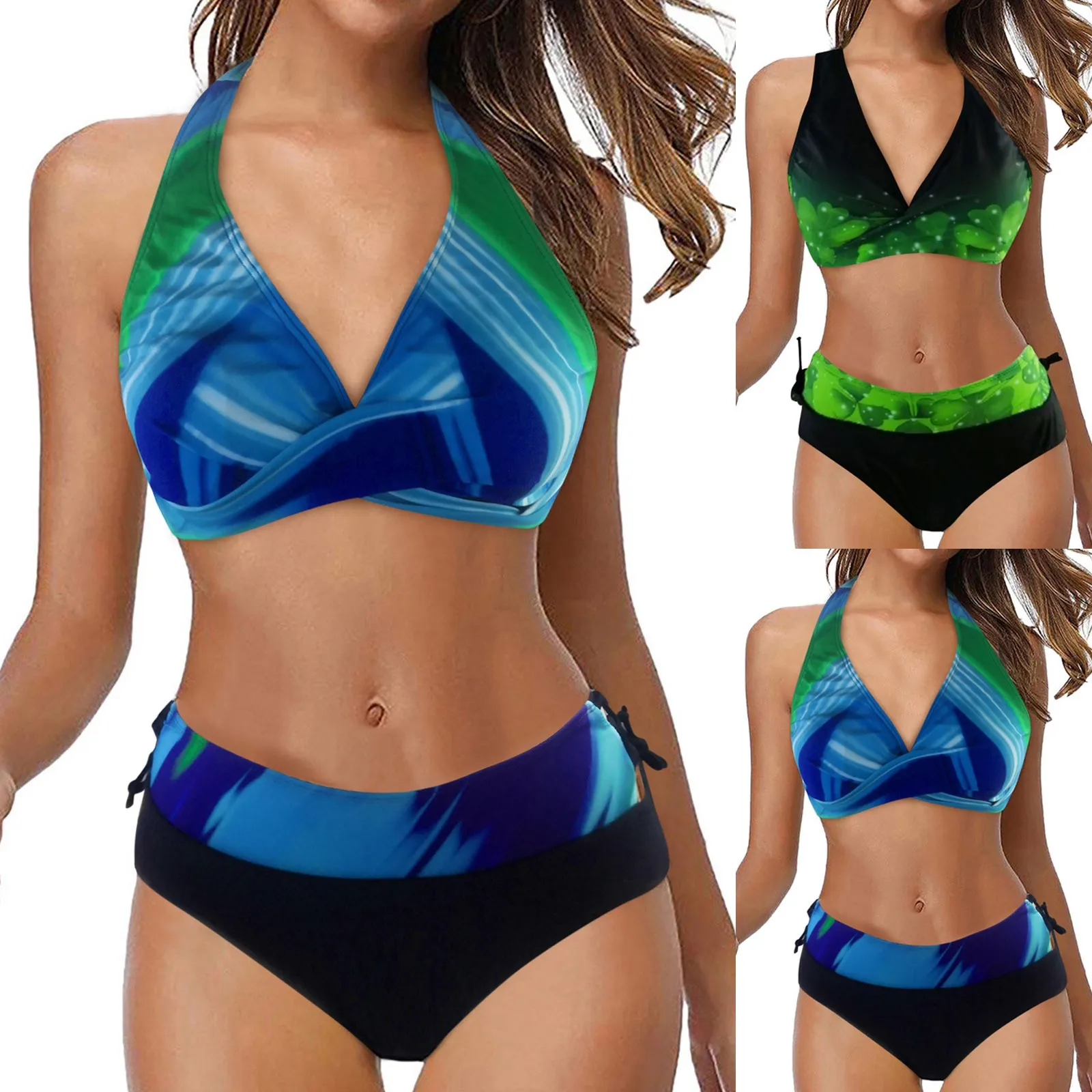 

Plus Size Swimsuit Women Big Breast Swimwear Comfortable Bikinis Beachwear Bathing Suit Brazilian Popular Biquini Two Pieces Set