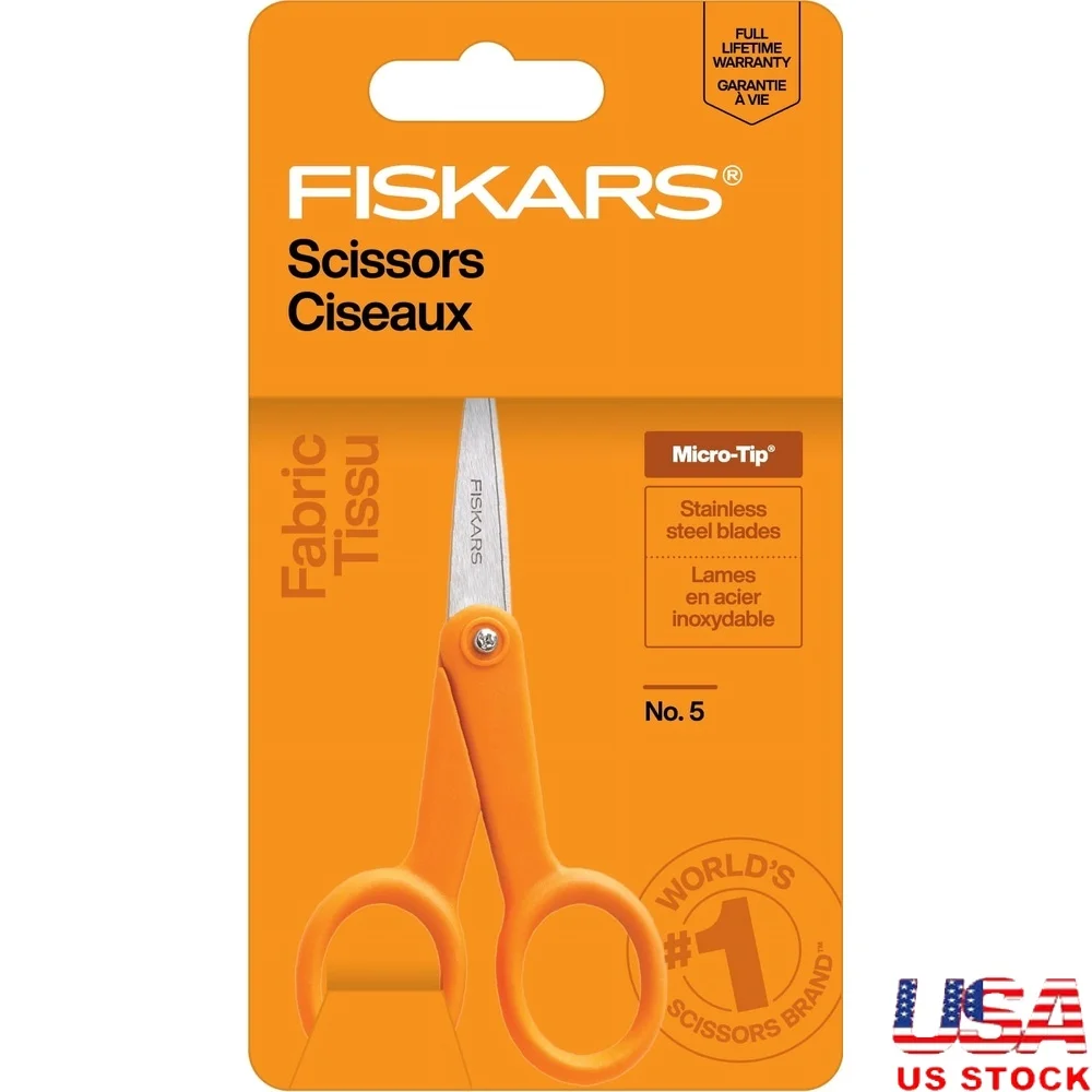 Forbici di precisione con punta micro da 5 pollici Lame in acciaio inossidabile di alta qualità Manico ergonomico a doppio anello Tagli intricati ideali