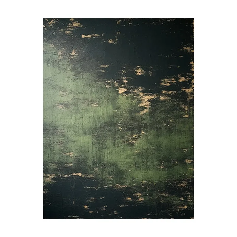 Hand-painted oil paintings, green texture porch decorative paintings, high-end living room background wall abstract art hanging