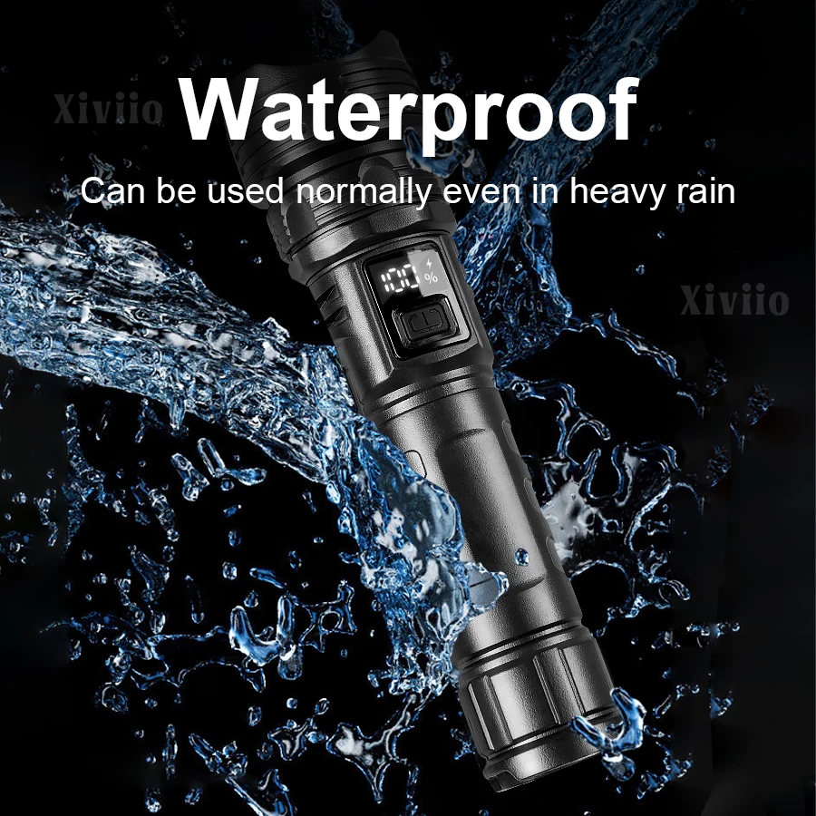 Portable Lantern 100000 Lumen Most Powerful Flashlight Rechargeable Light Built-in Battery LED Work Lights For Fishing Patrol