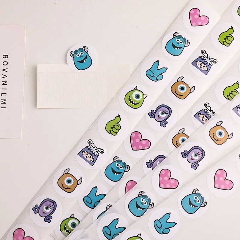 500PCS Monsters Inc Stickers Kawaii James P Sullivan Cartoon Anime Figure Envelope Sealing Children\'s Reward Decoration Sticker