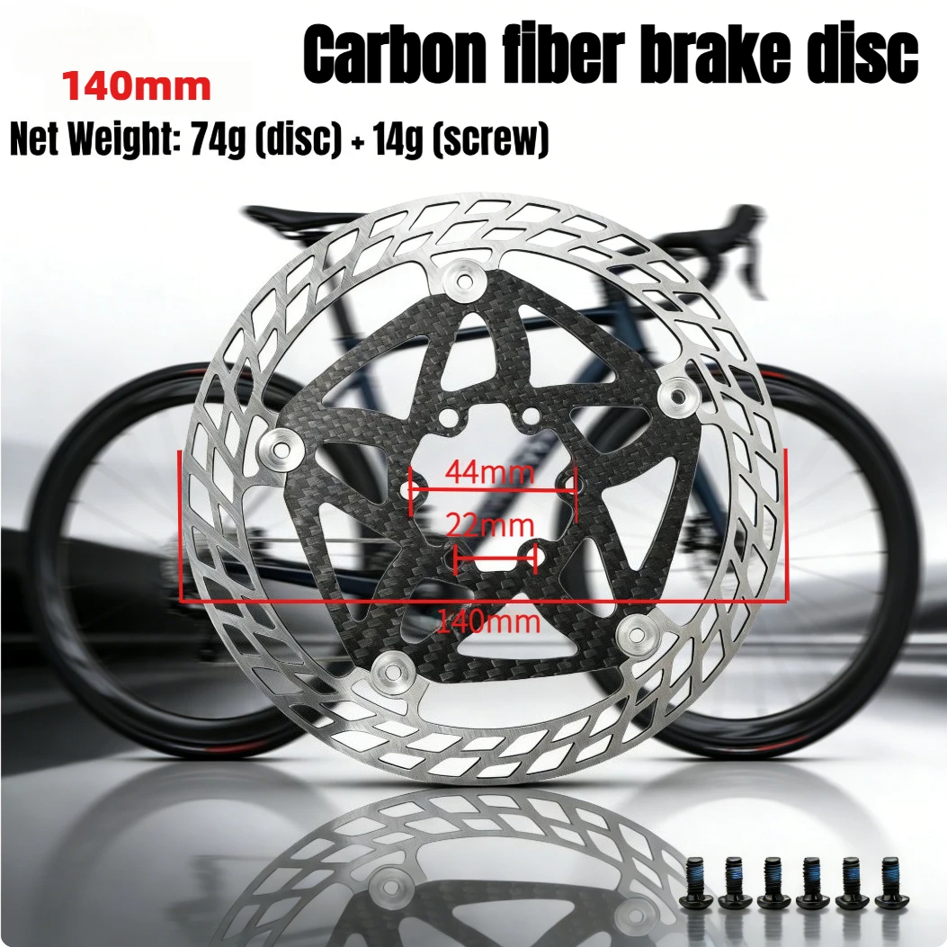 

Ультралегкий карбоновый тормозной ротор 75 г, 6-болтовый, для MTB и шоссейных велосипедов, доступны размеры 140/160/180 мм