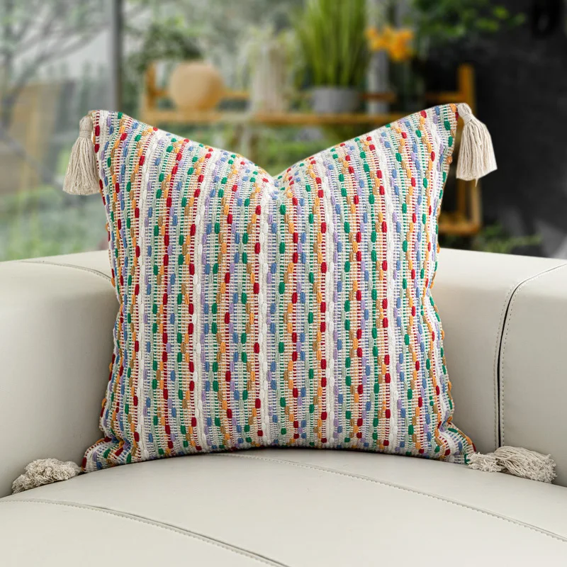 Luxury Charm Cushion Cover 45x45cm Sunset Paris Colored Woven Cotton And Linen Pillow Case For Home Hotel Bed Sofa