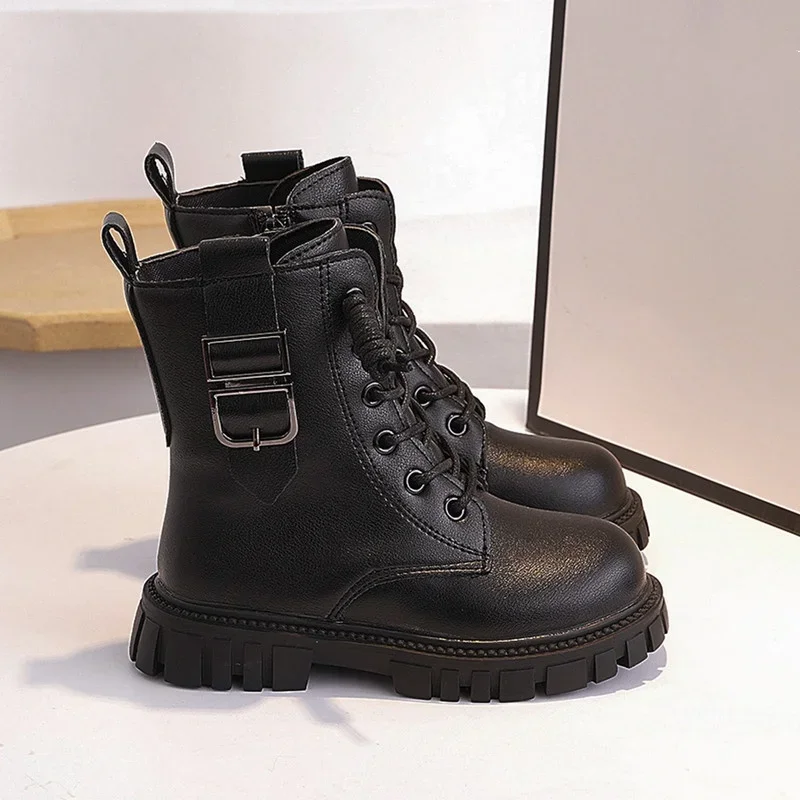 Winter-Neuheit: Bequeme, lässige Prinzessinnenstiefel mit runder Zehenpartie, modisch, heiß begehrt, elegant, mit dicker Sohle, schöne Mädchenstiefel. – Detail 5