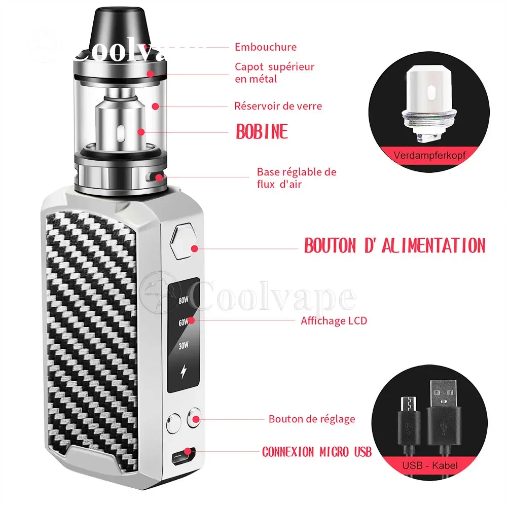 WolfCoolVape 80W E Mech Box Mod Vaporizer 2200 Vaping 2.5 vape mod for vape mods - gallery image 5