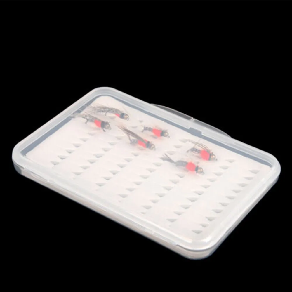 Plastics Fly Fishing Box Transparent Light and Thin Fishing Tackle Box 77/104/168 Holes Slim Foam Insert Fish Hook Box Fishing