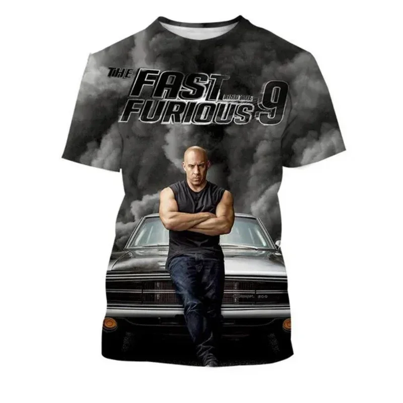 

Summer Fast and Furious 9 3D Print T-Shirts Men Women O-Neck Short Sleeve T Shirt Oversized Harajuku Y2k Tops Tees Kids Clothing