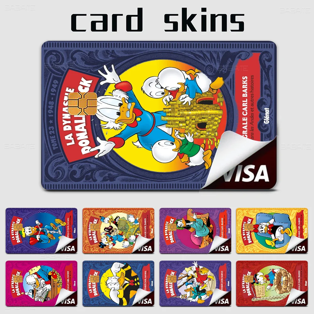 Donald Duck And Money Fashion Matte Gold Silver Black Matte Film Skin Sticker Tape For Bank Credit Debit Card