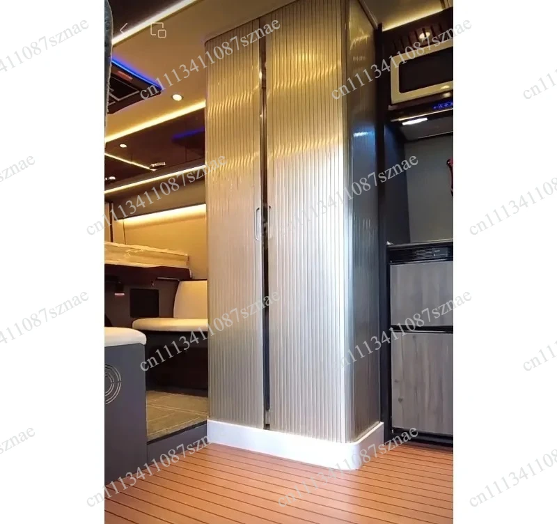 Customization PVC ABS Shutter Slat RV Toilet Door RV Door Kit Large Sliding Shower Campervan For Caravan Bathroom