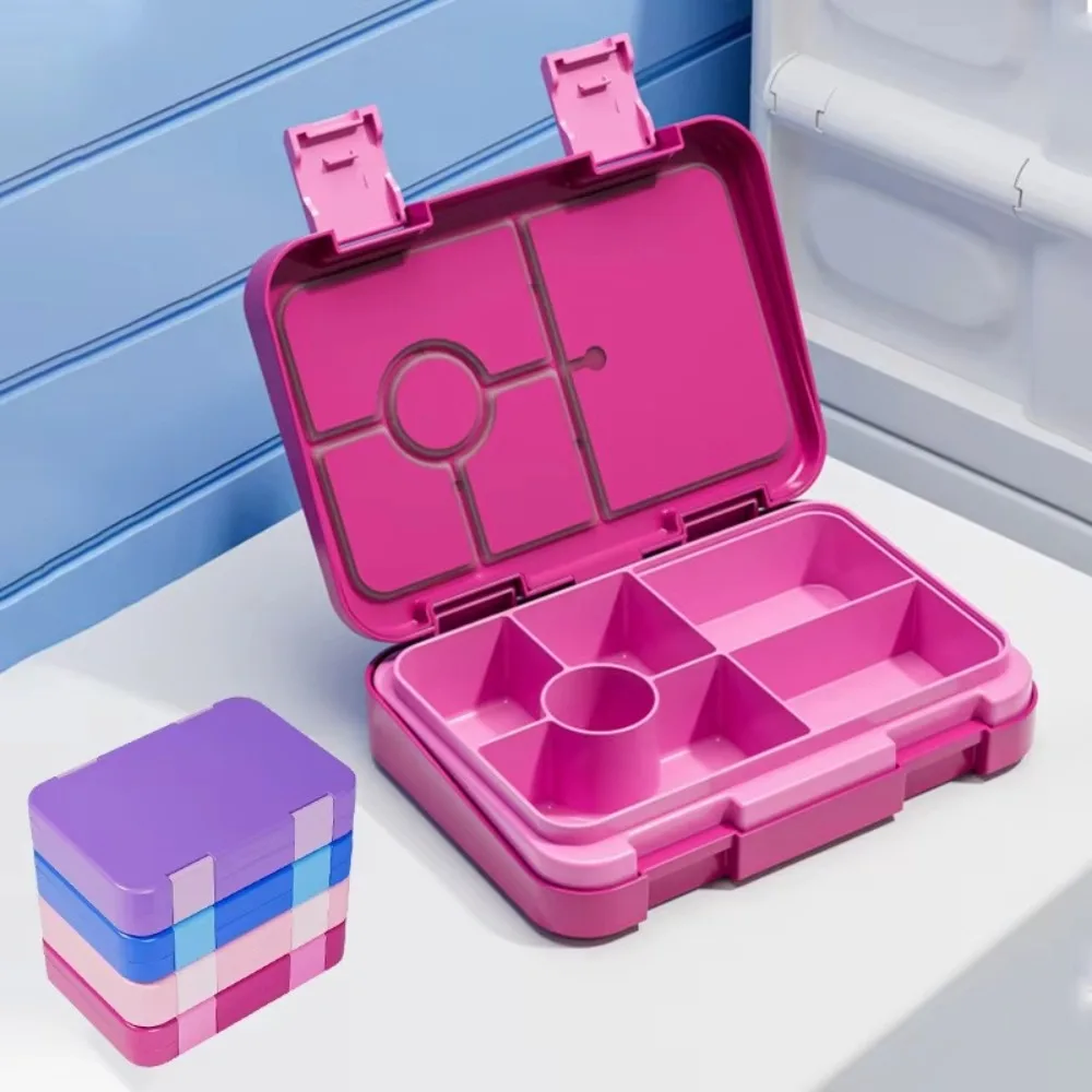 Single-layer 810ml Lunch Box Interlayer Divided Microwave Oven Bento Box Easy to Clean Leakproof Fork Spoon Preservation Box