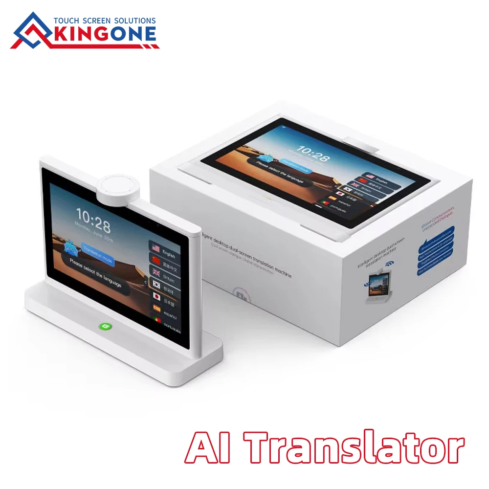 10.1 Inch Desktop Dual Screen AI Translator Face To Face Voice Translation WiFi Smart Language Device With IPS Touch Panel