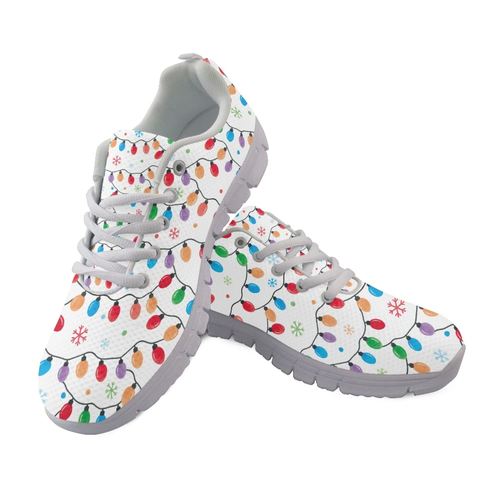 Coloranimal Snowflake Design Lace Up Running Sneakers Men's Tennis Shoes Training Shoes for Women Mens