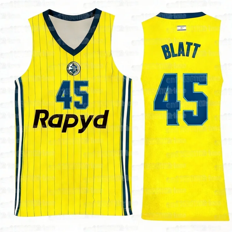 2026 Sommer Neue Israelische Basketball-Trikots Maccabi Tel Aviv Basketball-Anzug Atmungsaktiv Schnelltrocknend 3D-Druck Fan-Heimtrikot – Detail 4