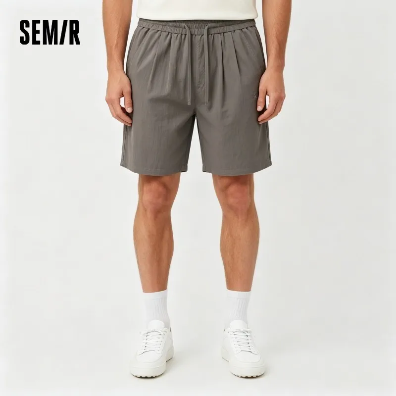 Semir Men Pants Casual Twill Micro Wrinkle Relaxed Drape Neat Fashion Shorts 2026 Summer Minimalist Daily Wear Top