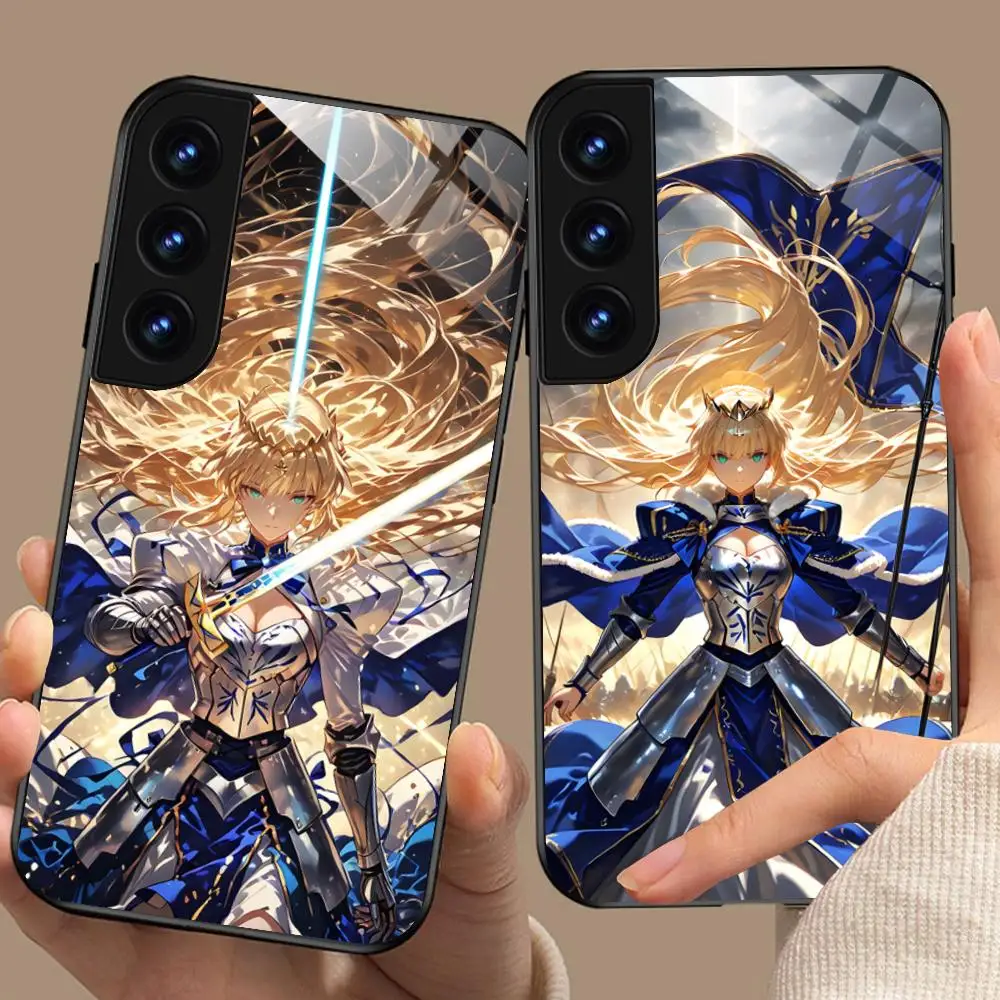 

Чехол для телефона Fate Stay Night Saber для Samsung Galaxy A56 55 54 53 52 51 36 35 34 23 16 15 5G Glass Colorful Cover Luxury Pretty