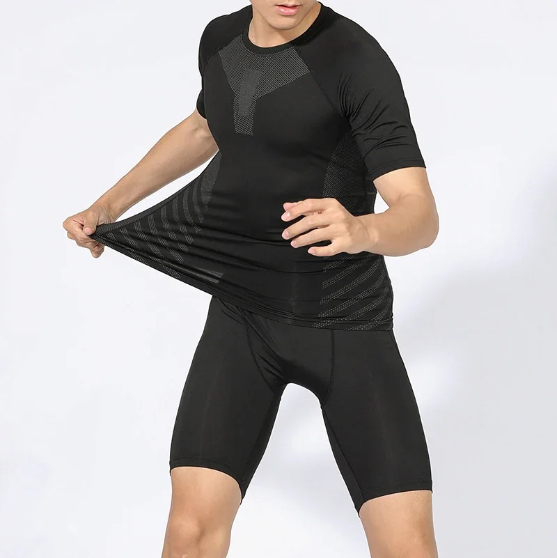 T-shirt à manches longues à séchage rapide pour hommes, haut d'entraînement, t-shirt de sport, vêtements de fitness de compression, vêtements d'exercice, t-shirt grande taille